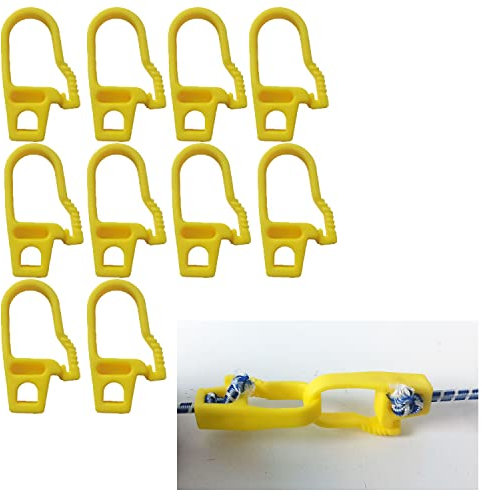 parpyon Corda nautica intrecciata, corda elastica per teloni, corda canapa treccia, cordino tenda, corde elastiche con ganci, corda tiragraffi (Ganci in Plastica, 10 pz)