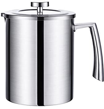 LEIYTFE Olla Colador De Aceite 1.2L/1.5L Recipiente para Grasa Usado De Cocina Y Grasa De Bacon,Olla De Almacenamiento De Aceite De Acero Inoxidable, con Filtro De Malla Fina Y Tapa (Size : 1.2L)