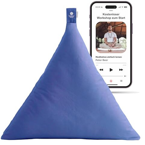 Inner Peace Dreieck Zabuton Meditationsmatte |100% Bio Baumwolle | Nachhaltig & Ergonomisch| Waschbarer Bezug|Unterlage für Meditationskissen | Zen Matte für Yoga & Meditation |Oeko-TEX Standard 100