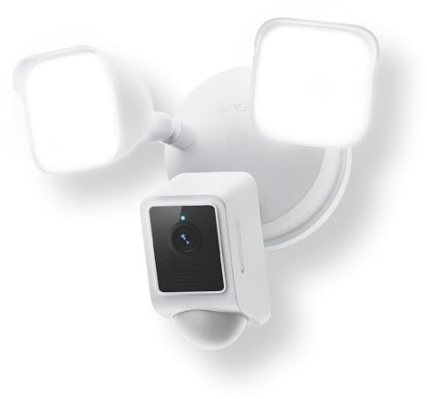 WYZE Floodlight Camera v2, Security Camera Outdoor, 2K HD with Color Night Vision, 2800-Lumen LEDs, 160° Wide View, 105dB Siren, Works with Alexa & Google Assistant, Wired, Free Expert Support