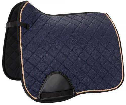 Start Seville – Caballos para caballos, manta para montar caballo, mantilla barroca, incluye cordón decorativo, mantilla de sangre caliente, caballo para doma (DR) y versatilidad (VS) (azul oscuro,