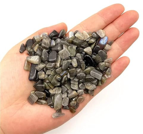 DSINEY 50g de Cristal de Gravier Gris Naturel for Aquarium, Pierres et Cristaux de décoration intérieure (Color : 5-7mm)