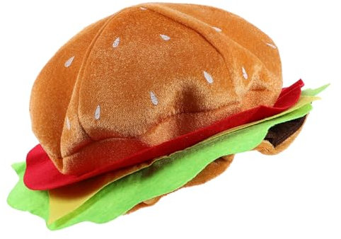 STOBAZA Lustiger Hamburger Hut Für Partys Und Festivals Ausgefallene Kopfbedeckung Für Erwachsene Für Cosplay Karneval Und Fotoshootings Bringt Freude Und Gute Laune