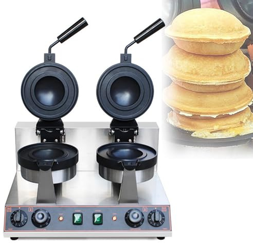 GTANND Máquina Comercial para Hacer gofres y Hamburguesas, máquina para Hacer Hamburguesas heladas, Control preciso de Temperatura y Temporizador de 5 Minutos, Bandeja para Hornear giratoria,B