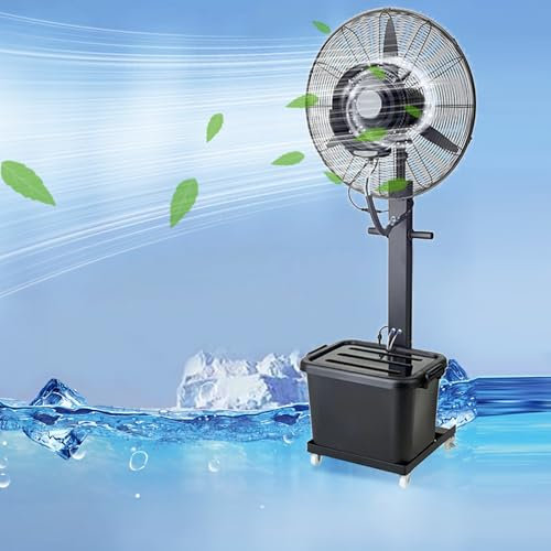 Ventiladores de Agua Ventilador de Frio para Una Brisa Fresca en el Patio, Ventilador Pulverizador Ventilador Oscilante, 3 Velocidades de Enfriamiento con Tanque de 42 L ( Color : 110V , Size : 61cm/2