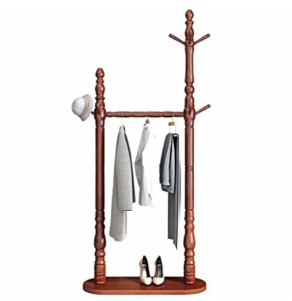 LCEVCQCQ Garderobenständer, freistehend, für den Haushalt, Standgarderobe, Schlafzimmer-Kleiderbügel, nordischer Stil, einfache Moderne Doppelstange, Wohnzimmer-Kleiderständer, Kleiderbügel stehend