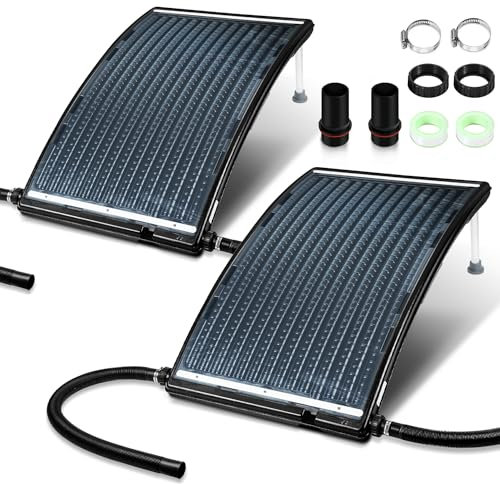 Tysobes Poolheizung Solar, Sonnenkollektor Pool 110 x 65 x 36 cm, Solarheizung 10000 L/H, Ø 38-40mm Anschluss Solar Poolheizung Erweiterbar, Solarkollektor, Solaranlage für Warmwasser Pool (2 Sets)