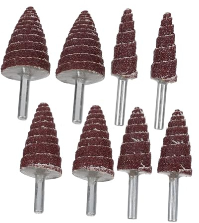 FIXOSHEE 8 Stück Kegelförmiger Schleiflamellenköpfe 6mm Schaft Lamellenscheiben Ersatz Schleifköpfe Für Rotationswerkzeuge Vielseitig Einsetzbare Fächerräder Für Präzises Arbeiten
