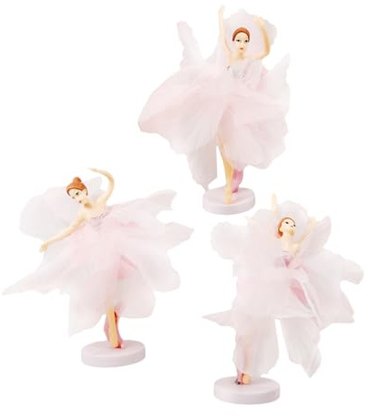 TOYANDONA Elegante Ballerina Tortendekoration aus Umweltfreundlichem Kunststoff und Tüll mit Lebensechter Form 6 Stück für Kuchendeko Schreibtisch und Zuhause Zufälliger Stil