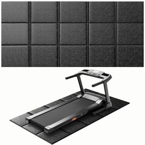 Treadmill Mat for Carpet & Hardwood Floors, 79''x39'', Under Equipment Mat | Non-Slip, Waterproof, Noise & Shock Absorbing: For treadmills, walking pads and exercise bikes on carpet or hardwood