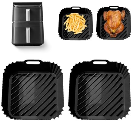 Molde de silicona para Cosori Turbo Tower 10.8L Smart Air Fryer, Accesorios reutilizables Freidora de Aire insertos de silicona para COSORI Freidora de Aire CAF-DC112-AEU 10,8L(6,5L & 4,3L)