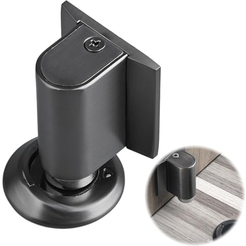 BOUFEIDA Magnetischer Türstopper, Türstopper Boden Kleben, Tür Stopper Boden Ohne Bohren, Verstellbares Magnetisches Türschloss Winddichte SilentTür Absaugung für Verschiedene Türtypen, Grau