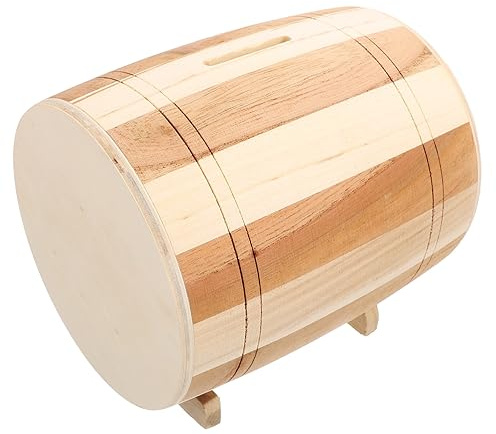 Toddmomy Tirelire Bois pour Garçon Fille Décorative Tirelire De Table Forme De Tonneau Boîte à Monnaie pour Chambre Garçon Fille Et Bureau
