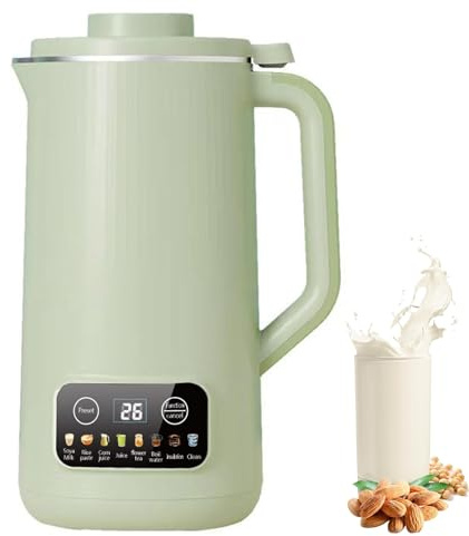 Soy Milk Machine, 8-in-1 Nut Milk Maker with Delay Start and Boil Water, 10-Blade Juicer Blender for Nut Milks and Beverages