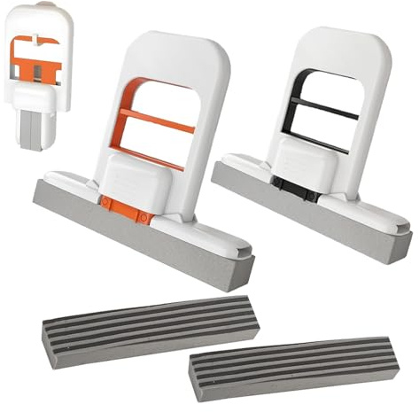 2 Piezas Mini Trapeador Portátil con 2 Cabezales de Esponja Reemplazables, Mini Fregona Plegable, Trapeador Esponja Portátil Adecuado para Limpiar Encimeras de Cocina, Superficies de Vidrio y Baños