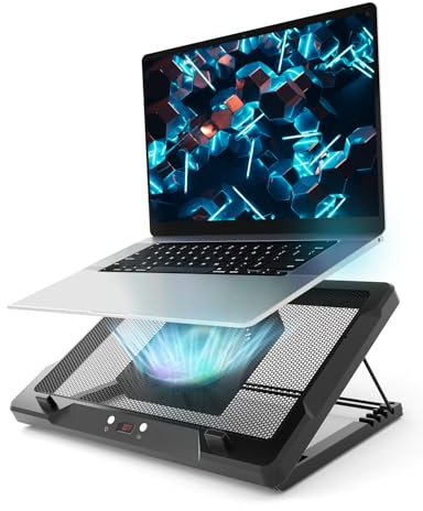DEPGI Laptop Cooling Pad, Laptop Cooler Stand with 5.5 Movable Fan Easy to Clean,Black