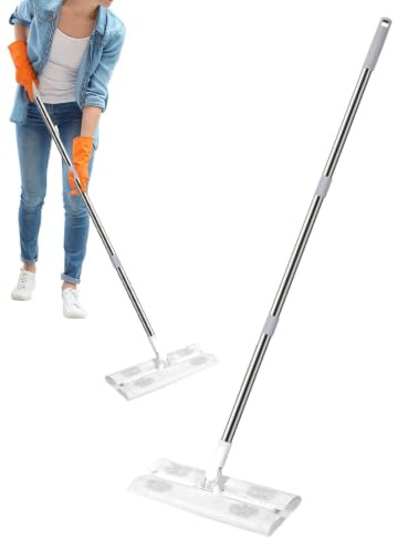 Patifirst Balais pour Nettoyage du Sol - Fournitures de Nettoyage Détachables Humides et Sèches | Serpillière Plate Longue pour Sols en Bois,pour Maison Bureau Domicile Dortoir Bois Stratifié