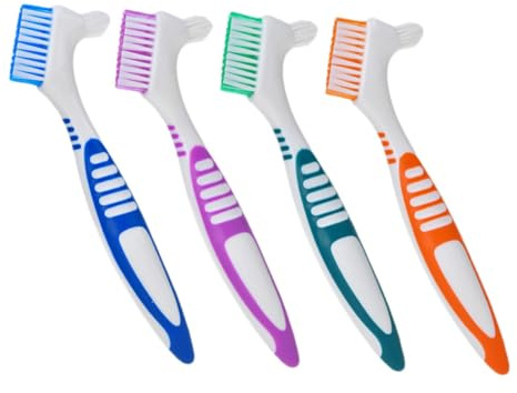 ABOOFAN 4pièces Brosse à Dents Double Face Multicouche pour Nettoyage Prothèses Dentaires Élimination Taches Résidus