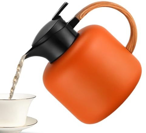 Coffee Carafe - Thermal Kettle Flasks | 304 Stainless Steel with Easy Grip Handle, 2l Large Capacity Vacuum Carafe, Bedside Bottle for Coffee, Apartment, Office, Party and Commercial Use