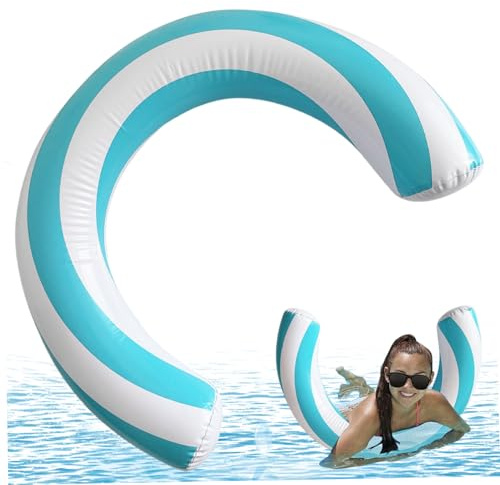 Pool Floats Curved Inflatable Pool Floats Portable & Lightweight Noodle Swimming Float Cute Accessories for Swimming Beach Ocean Lake Party, Blue