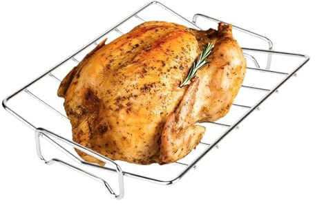 Générique Grille De Rôtissage | Support De Cuisson Anti-Adhésif - Insert De Grille pour Rôtir La Dinde Au Four | pour Grillage Barbecue Cuisson Au Four Volaille Porc Poulet Viande Camping Cuisine