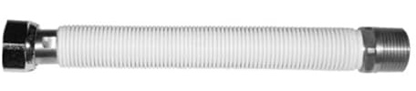 Tubo Flessibile per Acqua 1/2” x 1/2” Estensibile 220–420 mm in Acciaio Inox Rivestito Bianco– Collegamento Idraulico Universale Resistente e Sicuro