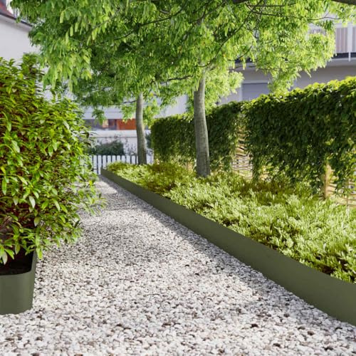 Genérico Bordes césped 30 uds Acero Laminado frío Verde Oliva 20x103 cm,Bricolaje,Vallas de jardín,Ribetes y Bordes para jardín,Plateado,860163