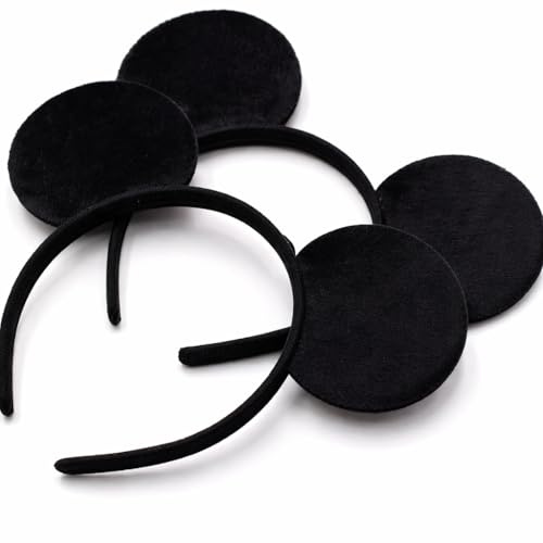 Mega_Jumble Pack of 2 Mouse Ears Headband for Couple, Birthday, Halloween, Party Accessories, Adults Cartoon Character Ears Head Band Fancy Dress Costume