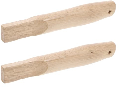 NESTINGHO Wood Hammer Handle Replacement 2Pcs, Square Hole Grip for Axes | Comfort Grip, Ergonomic Shape, Khaki Finish, Suited to Repairs, Construction Tasks, Easy to Fit