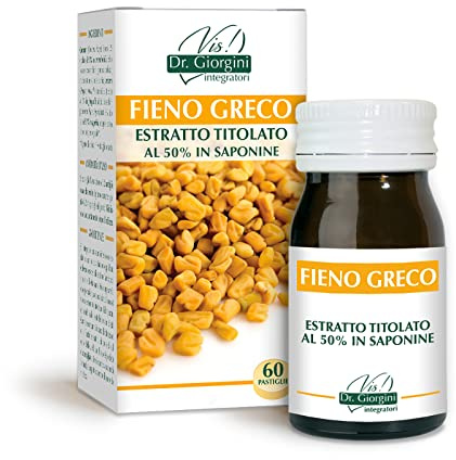 Dr Giorgini Integratore Alimentare, Monocomponenti Erbe Fieno Greco Estratto Titolato al 50% in Saponine Pastiglie - 30 g
