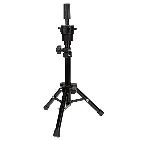 Neverland Salon Trépied Réglable avec Support Mini Réglable Support à Trépied pour Têtes d'exercice Support Porte-coiffure sur Table Noir