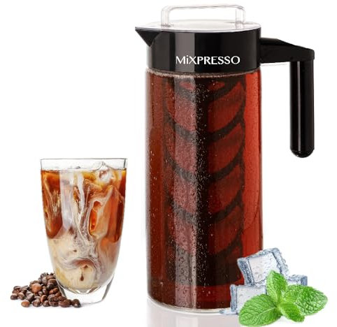 Cold Brew Coffee Maker – Cafetera eléctrica con hielo – por mixpresso (34 onzas; 6 tazas)