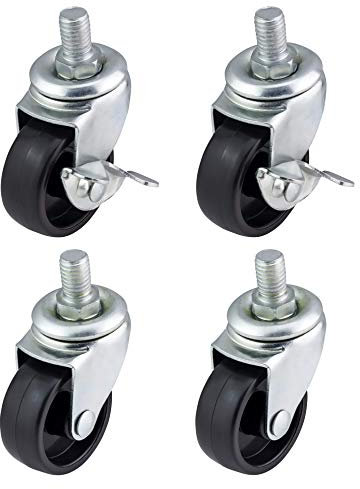 Qty. 4 x 40mm Black Swivel Castors - Furniture, Appliance & Equipment Small Plastic Wheels by Bulldog Castors - Max 100Kg Per Set