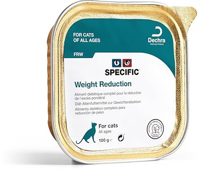 SPECIFIC® Weight Reduction (FRW) 7 x 100 g - Nassfutter für Katzen - Fördert Gewichtsreduktion - Fett- & kalorienarm, proteinreich - Für Katzen mit Diabetes geeignet - DECHRA Veterinary Products