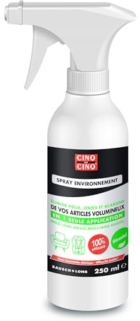 CINQ SUR CINQ Spray Environnement Anti-Poux & Lentes 250 ml – Sans Insecticide Chimique – À Base De Géraniol – Textiles & Objets
