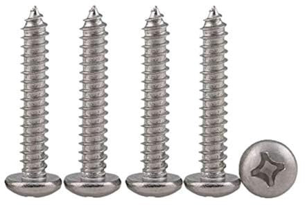 Drenky Edelstahlschrauben 4x16 mm Holzschrauben Blechschrauben 100 Stück Pan Head A2 V2A Vollgewinde M4 Senkkopfschrauben Mit Pankopf Selbstschneidende Universalschrauben