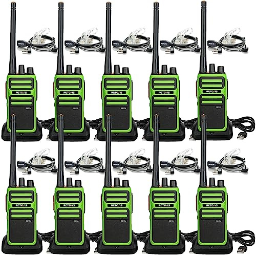 Retevis RB17A Walkie Talkies Long Range, On-Site 30 Channels GMRS Business Radio, Repeater Capable, 350,000 Square Feet of Coverage for Warehouse Construction School(10 Pack)