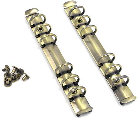 Meprotal 2 Packungen A6-Notizbücher Metall 6-Ring-Binder-Mechanismus Ersatz-Kit mit Schrauben und Muttern für DIY lose Blätter Buch, DIY Fotoalbum, Papieraufbewahrungsmappe (Bronze) | Binder-Mechanismus-Ersatz-Set für selbstgemachte lose Blätter, DIY-Fotoalbum, Papieraufbewahrungsordner (Bronze)