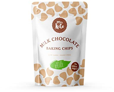 No Added Sugar Milk Chocolate Chips by Mrs. Keto | Plant-based, Low Carb | 200g
