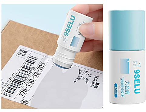 Eme-rald 20ML Thermal Paper Correction Fluid, Identity Protection Information Anti-Leakage Protection Stamp, Mask Out Private Information Cover Simple Operation Office Tool Correction Fluid (White)