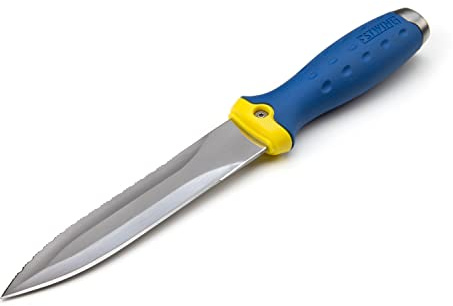 Estwing 5.5-inch Fixed Blade Double-Edged Duct Knife, Serrated Edge, Steel Pommel Cap, Cuts and Forms Mineral Wool Insulation, Duct Board, and Flexible Ducting