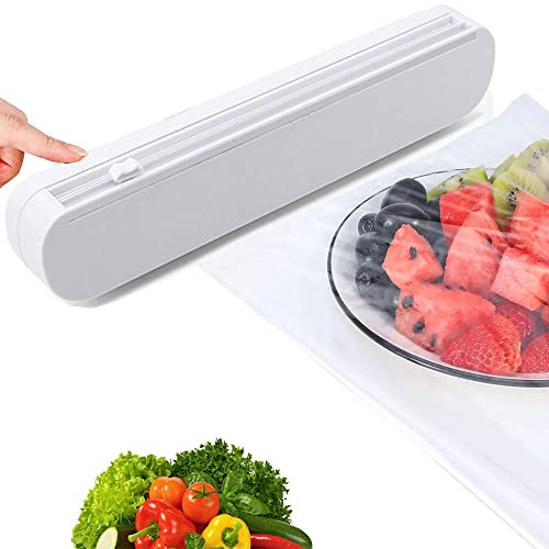 Dispenser Pellicola Trasparente, Pellicola Trasparente Wrap Dispenser, Dispenser Pellicola per Alimenti, Dispenser e Taglierina per Involucri, Tagliare Pellicola, Fogli di Alluminio, Carta da Forno