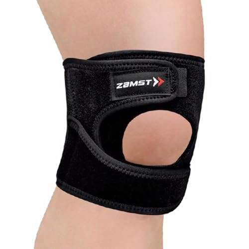 Zamst JK-1 - Ginocchiera per rotula e tendine rotuleo | Tutore ginocchio con cuscinetto rotuleo e chiusure regolabili - Ideale per sport o attività che comportano salti