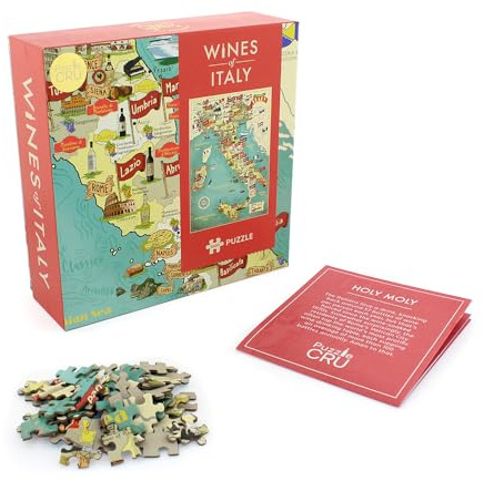Ginger Fox Puzzle Cru Wines Of Italy 1000 Piece Colourful Jigsaw Puzzle - A Beautiful Gift For Wine Lovers - Enjoy Travelling The Italian Vineyards From Your Own Home