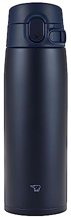 Zojirushi SM-VA60-AD Water Bottle, One-Touch Stainless Steel Mug, Seamless, 20.3 fl oz (600 ml), Navy