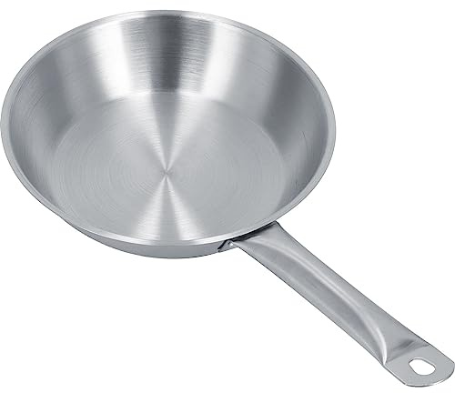 Eujgoov Sartén Acero Inoxidable 22cm Sartén Bistec Huevo Cocina Inducción Horno Freír Antiadherente para Hogar Restaurante Camping
