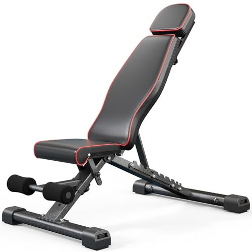 YOLEO 400KG Hantelbank Klappbar Für Professionelles Kraftraining,Schrägbank Hantelbank besser geeignet für Profi,Verstellbar 10Fach Rückenlehnen/ 3Fach Sitz&Fußkissenpositionen