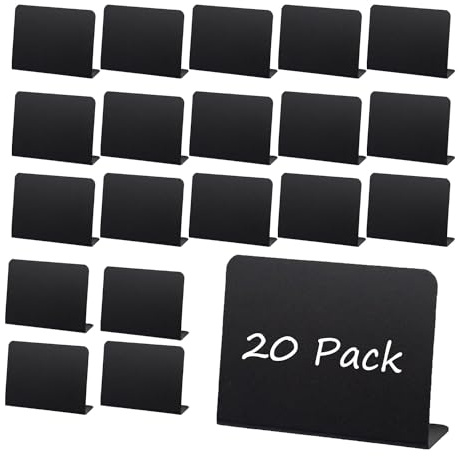 20 Stück Abwischbare Mini Kreidetafeln, 10x7.5CM Klein Kreidetafel, Nachrichten Schilder, Preisschilder Aufsteller für Cafés, Hochzeiten, Partys