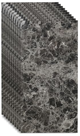 Küchenrückwand selbstklebend,Küche Küchenrückwand Glasoptik 10 Stück Spritzschutz Küche 30cm x 60cm Rückwandschutz Platte 2.5mm PVC Folie für Küche Badezimmer (F)