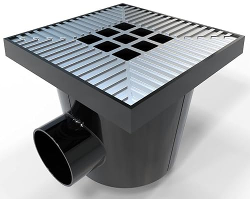 S-lon Bodenablauf Außen | grauem Aluminium-Rost